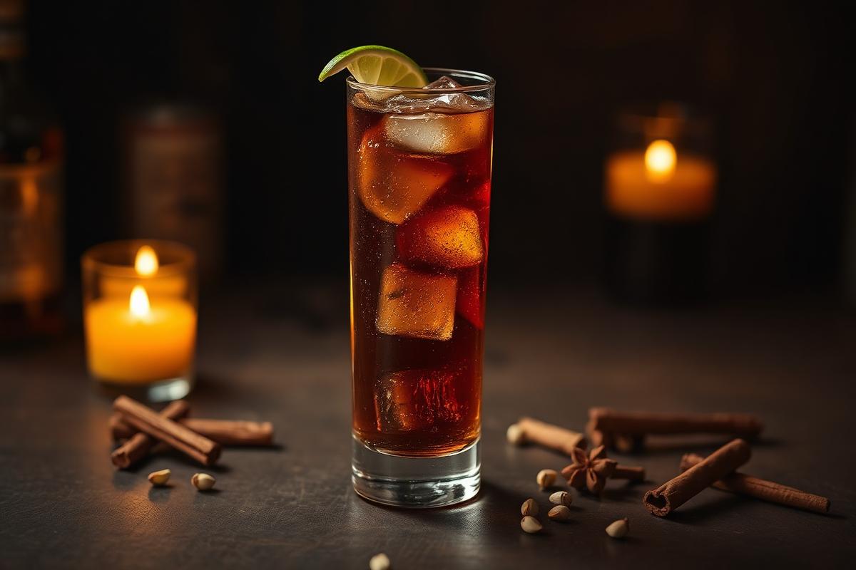 Spiced Rum & Coke made with Dilay 1949 Spiced Rum