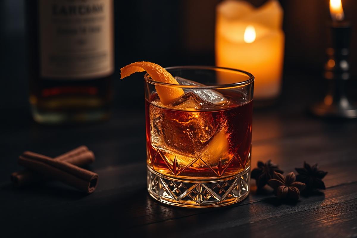 Spiced Rum Old Fashioned made with Dilay 1949 Spiced Rum