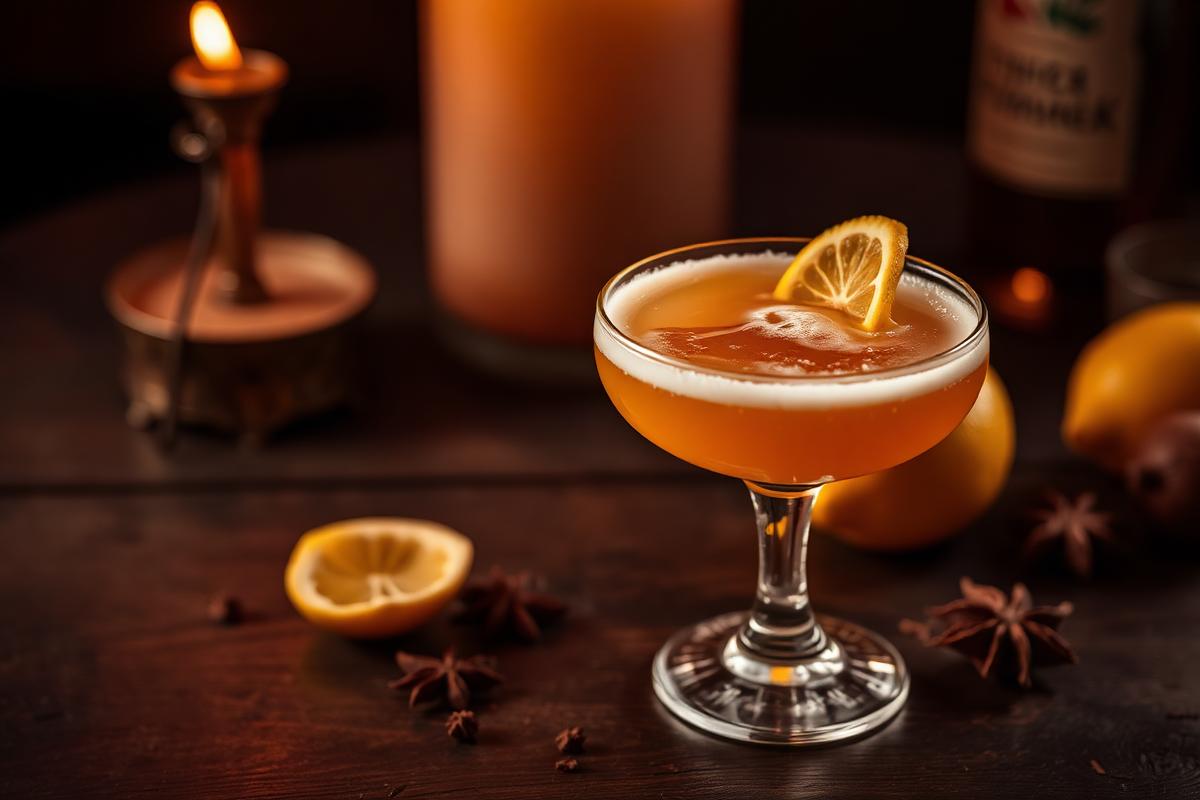 Spiced Rum Sour made with Dilay 1949 Spiced Rum